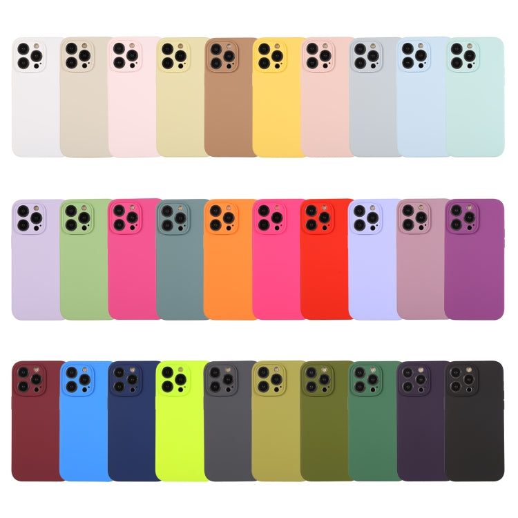 For iPhone 14 Pro Pure Color Liquid Silicone Fine Pore Phone Case(Sand Pink) - iPhone 14 Pro Cases by buy2fix | Online Shopping UK | buy2fix
