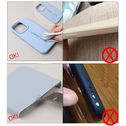 For iPhone 14 Pure Color Liquid Silicone Fine Pore Phone Case(Antique White) - iPhone 14 Cases by buy2fix | Online Shopping UK | buy2fix