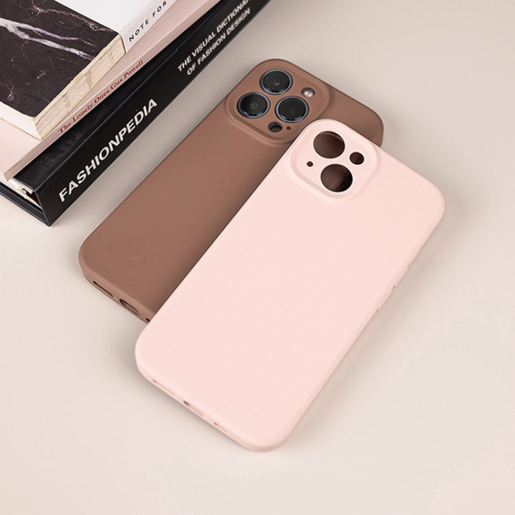 For iPhone 16 Pure Color Liquid Silicone Fine Pore Phone Case(Grey Pink) - iPhone 16 Cases by buy2fix | Online Shopping UK | buy2fix