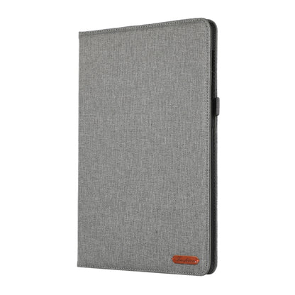 For Samsung Galaxy Tab S9 Horizontal Flip TPU + Fabric PU Leather Tablet Case(Grey) - Galaxy Tab S9 Cases by buy2fix | Online Shopping UK | buy2fix