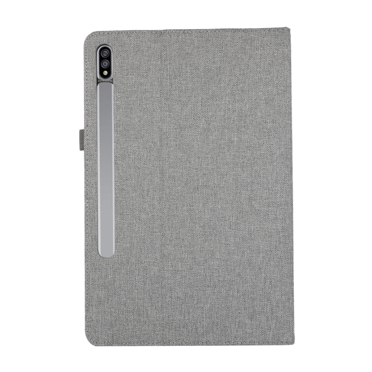 For Samsung Galaxy Tab S9+ Horizontal Flip TPU + Fabric PU Leather Tablet Case(Grey) - Galaxy Tab S9+ Cases by buy2fix | Online Shopping UK | buy2fix