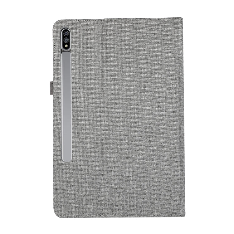 For Samsung Galaxy Tab S9 Ultra Horizontal Flip TPU + Fabric PU Leather Tablet Case(Grey) - Galaxy Tab S9 Ultra Cases by buy2fix | Online Shopping UK | buy2fix