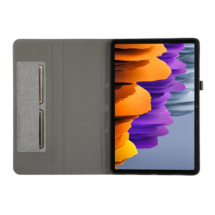 For Samsung Galaxy Tab S9 Ultra Horizontal Flip TPU + Fabric PU Leather Tablet Case(Grey) - Galaxy Tab S9 Ultra Cases by buy2fix | Online Shopping UK | buy2fix