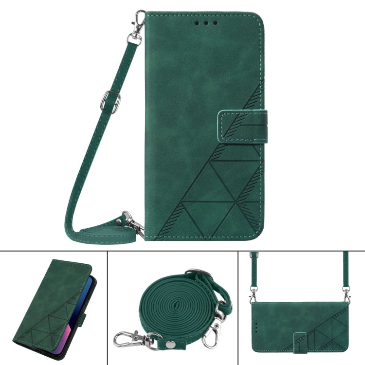 For Motorola Moto G Stylus 5G 2024 Crossbody 3D Embossed Flip Leather Phone Case(Dark Green) - Motorola Cases by buy2fix | Online Shopping UK | buy2fix