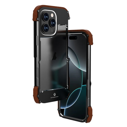 For iPhone 16 Pro Max R-JUST Ironwood Generation Metal Hybrid Wood Phone Case - iPhone 16 Pro Max Cases by R-JUST | Online Shopping UK | buy2fix