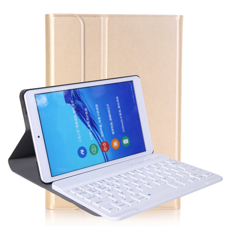 A0T8 For Huawei MatePad T8 8 inch ABS Ultra-thin Detachable Bluetooth Keyboard Voltage PU Leather Tablet Case with Bracket(Gold) - Huawei Keyboard by buy2fix | Online Shopping UK | buy2fix