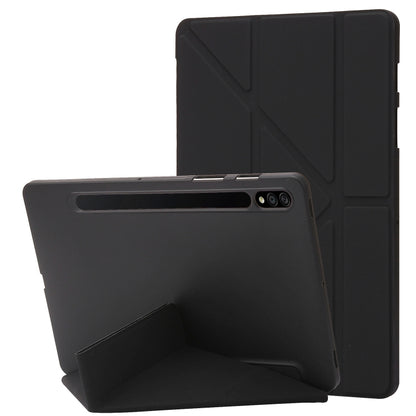 For Samsung Galaxy Tab S9 Deformation Silicone Leather Tablet Case(Black) - Galaxy Tab S9 Cases by buy2fix | Online Shopping UK | buy2fix