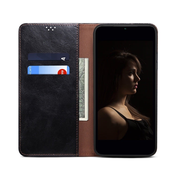 For Xiaomi Redmi Turbo 3 Oil Wax Crazy Horse Texture Leather Phone Case(Black) - Xiaomi Cases by buy2fix | Online Shopping UK | buy2fix