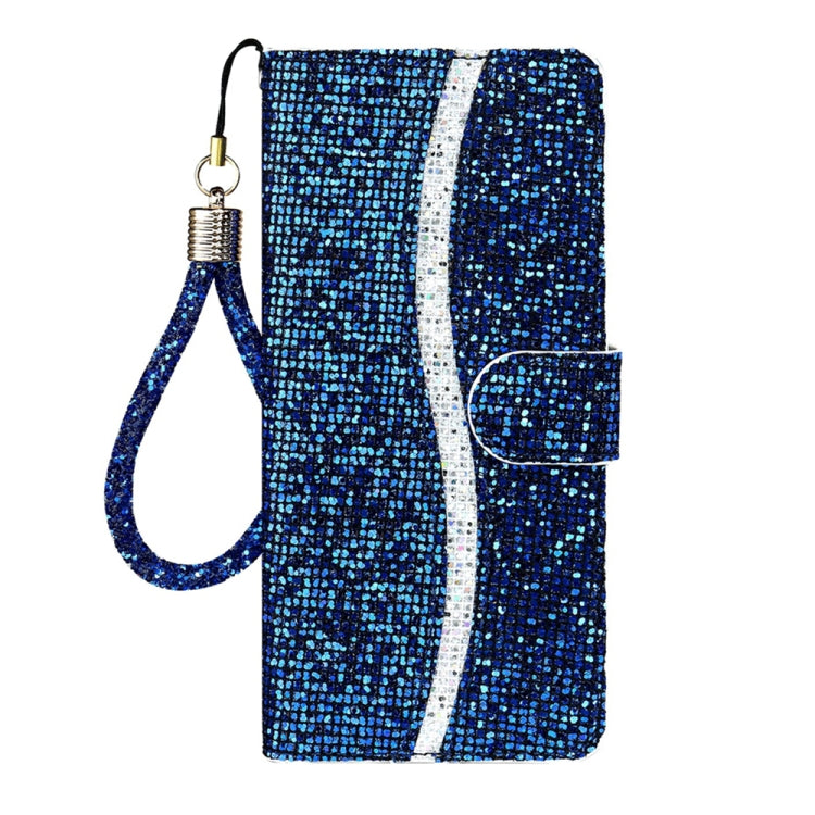 For iPhone 16 Pro Max Glitter Powder Filp Leather Phone Case(Blue) - iPhone 16 Pro Max Cases by buy2fix | Online Shopping UK | buy2fix