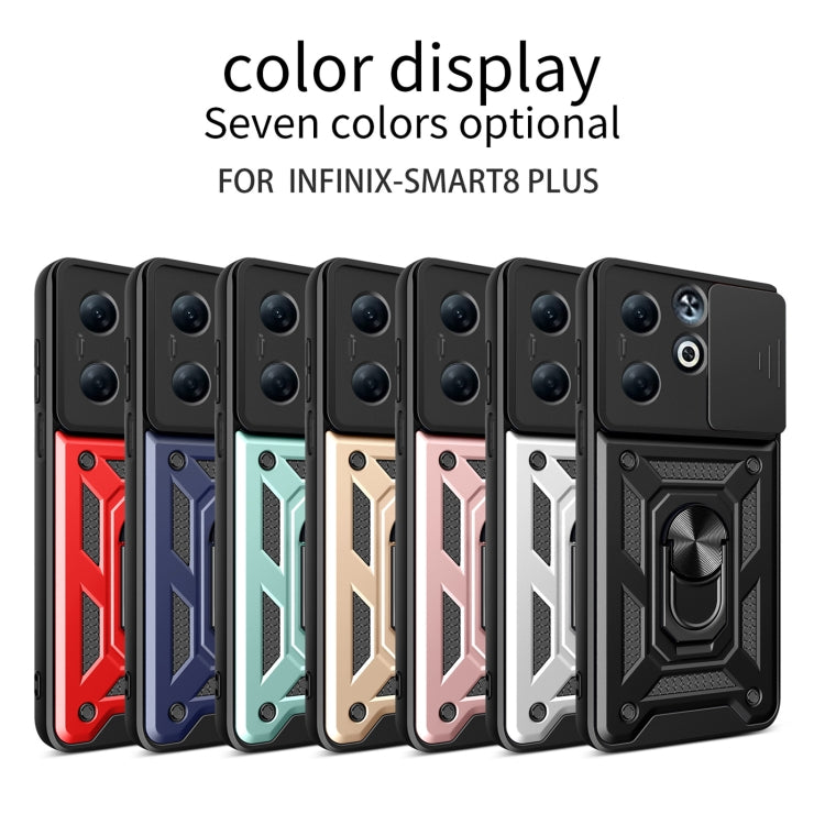 For Infinix Smart 8 Plus / 8 Pro Sliding Camera Cover Design TPU+PC Phone Case(Green) - Infinix Cases by buy2fix | Online Shopping UK | buy2fix