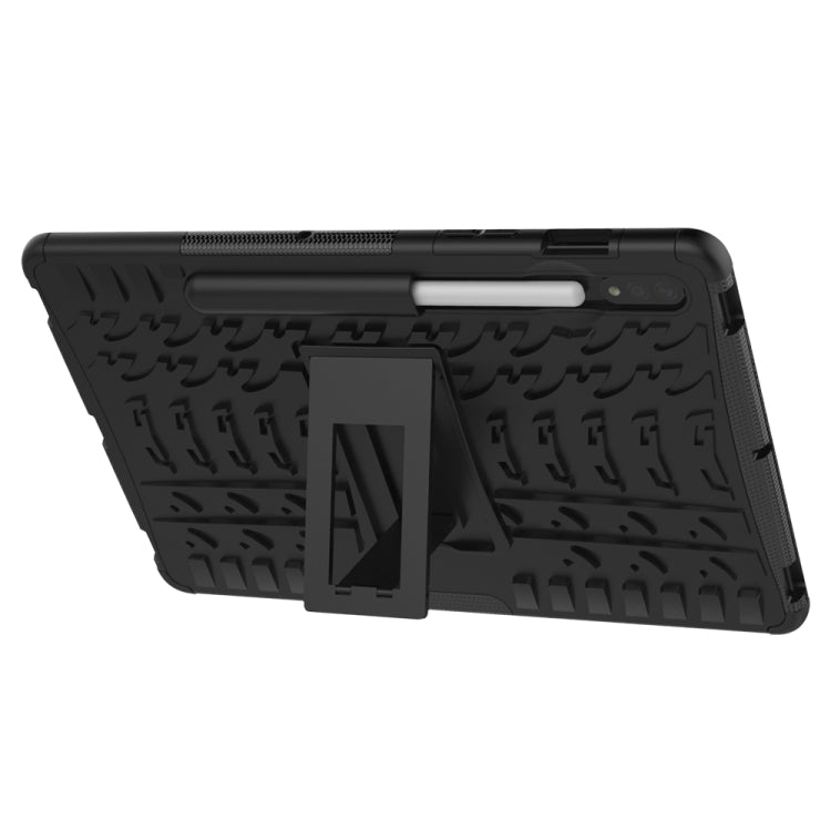 For Samsung Galaxy Tab S9 / S7 / S8 Tire Texture TPU + PC Tablet Case(Black) - Galaxy Tab S9 Cases by buy2fix | Online Shopping UK | buy2fix