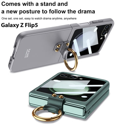 For Samsung Galaxy Z Flip5 GKK Integrated Ultra-thin PC Ring Holder Phone Case(Grey) - Galaxy Z Flip5 Cases by GKK | Online Shopping UK | buy2fix