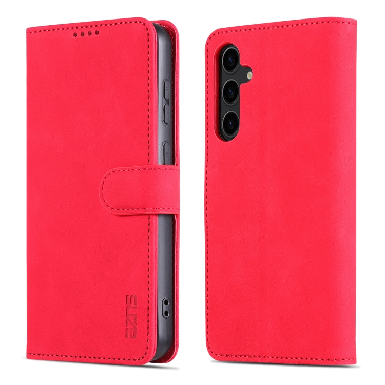 For Samsung Galaxy S24 5G AZNS Skin Feel Calf Texture Flip Leather Phone Case(Red) - Galaxy S24 5G Cases by AZNS | Online Shopping UK | buy2fix