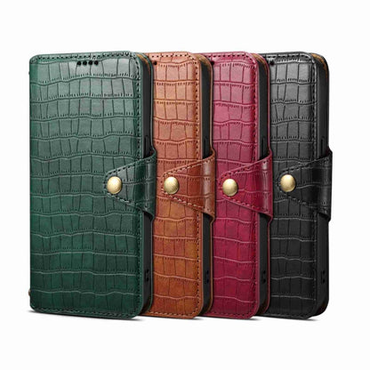 For iPhone 16 Denior Crocodile Texture Oil Edge Leather Phone Case(Green) - iPhone 16 Cases by Denior | Online Shopping UK | buy2fix