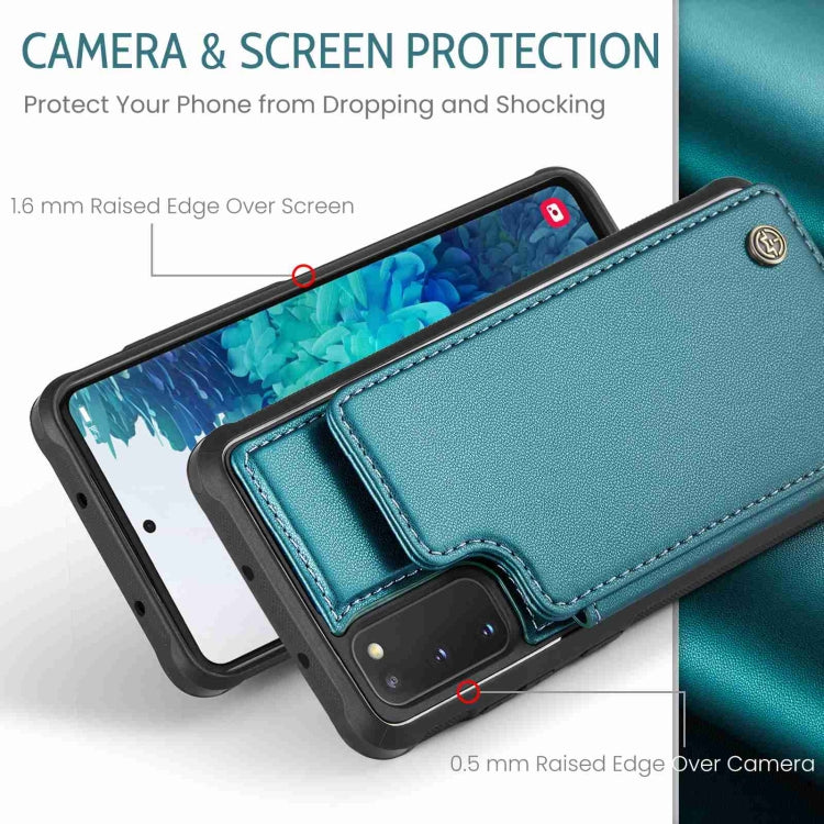 For Samsung Galaxy S20 FE CaseMe C22 Card Slots Holder RFID Anti-theft Phone Case(Blue Green) - Galaxy S20 FE Cases by CaseMe | Online Shopping UK | buy2fix