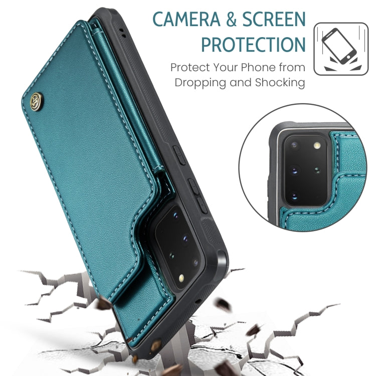 For Samsung Galaxy S20+ CaseMe C22 Card Slots Holder RFID Anti-theft Phone Case(Blue Green) - Galaxy Phone Cases by CaseMe | Online Shopping UK | buy2fix