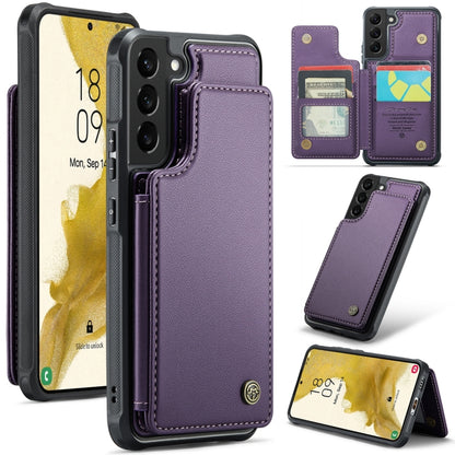 For Samsung Galaxy S22+ 5G CaseMe C22 Card Slots Holder RFID Anti-theft Phone Case(Purple) - Galaxy S22+ 5G Cases by CaseMe | Online Shopping UK | buy2fix