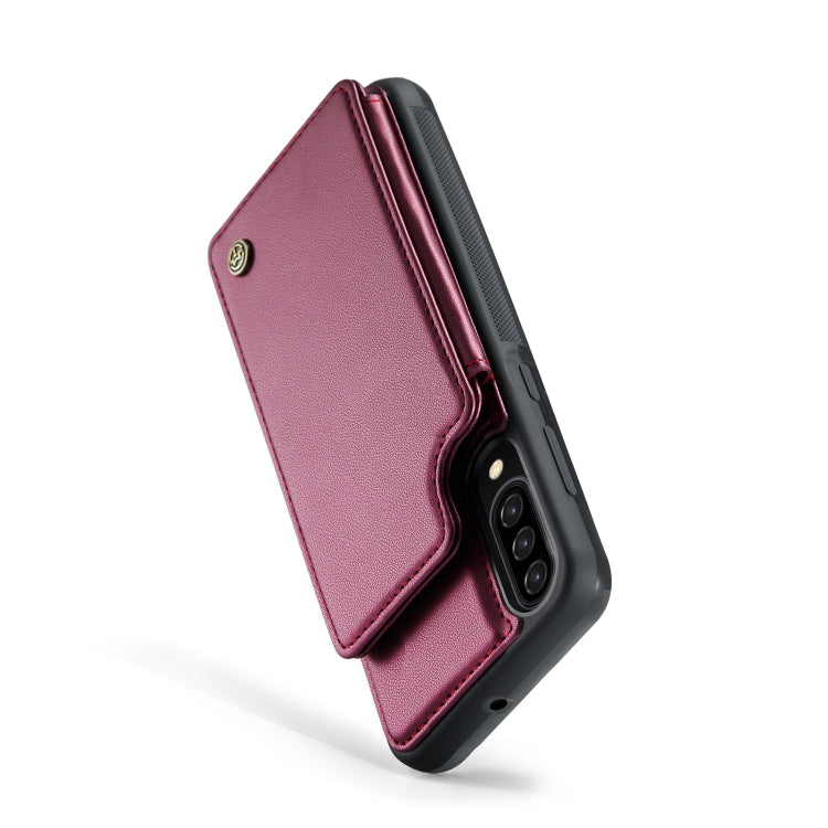 For Samsung Galaxy A30s/A50s/A50 CaseMe C22 Card Slots Holder RFID Anti-theft Phone Case(Wine Red) - Galaxy Phone Cases by CaseMe | Online Shopping UK | buy2fix