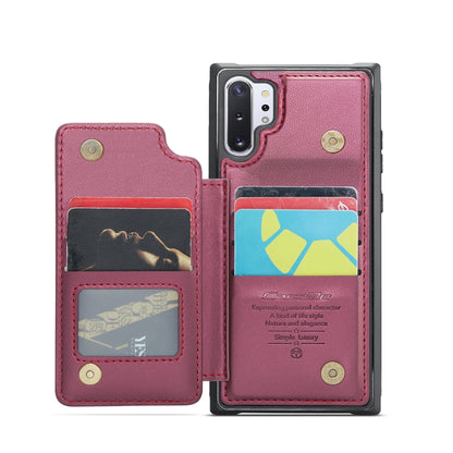 For Samsung Galaxy Note10+ 5G CaseMe C22 Card Slots Holder RFID Anti-theft Phone Case(Wine Red) - Galaxy Phone Cases by CaseMe | Online Shopping UK | buy2fix