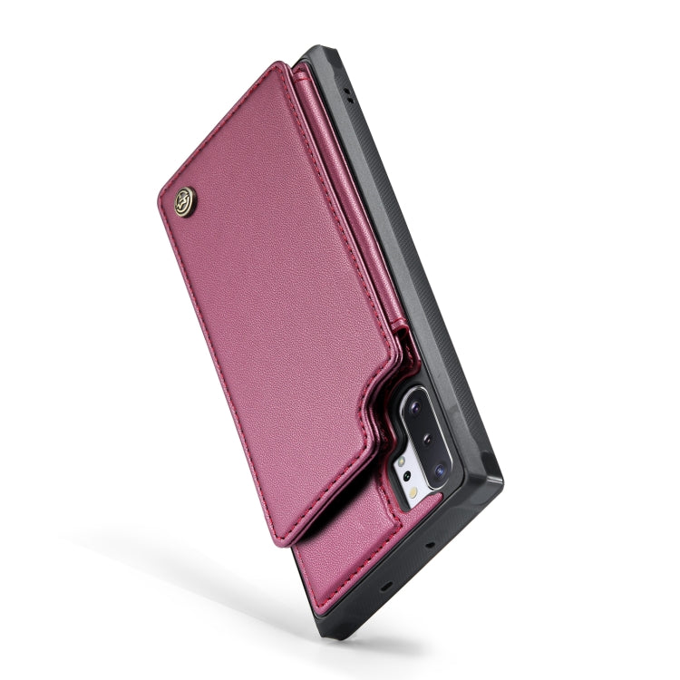 For Samsung Galaxy Note10+ 5G CaseMe C22 Card Slots Holder RFID Anti-theft Phone Case(Wine Red) - Galaxy Phone Cases by CaseMe | Online Shopping UK | buy2fix