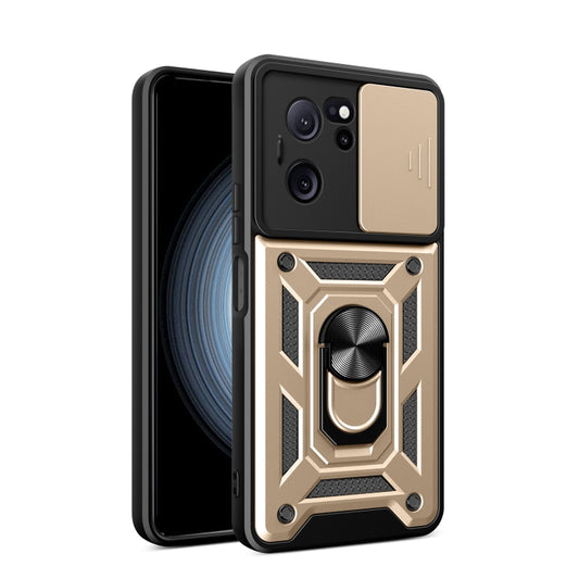 For Xiaomi Redmi K60 Ultra 5G Sliding Camera Cover Design TPU Hybrid PC Phone Case(Gold) - Redmi K60 Ultra Cases by buy2fix | Online Shopping UK | buy2fix