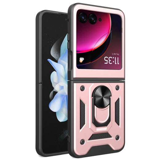 For Motorola Razr 40 Ultra Armor Ring Holder TPU Hybrid PC Phone Case(Rose Gold) - Motorola Cases by buy2fix | Online Shopping UK | buy2fix