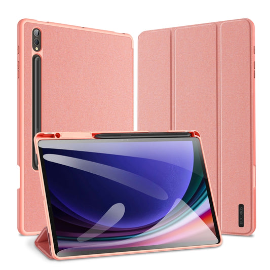 For Samsung Galaxy Tab S10+ DUX DUCIS Domo Series Magnetic Flip Leather Tablet Case(Pink) - Tab S10+ Cases by DUX DUCIS | Online Shopping UK | buy2fix