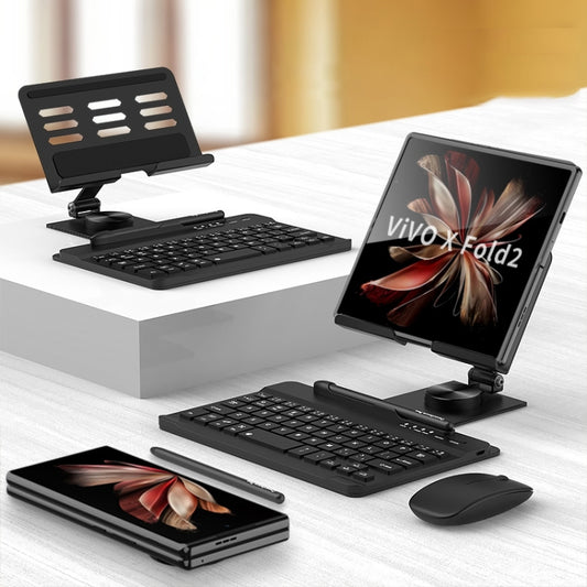 For vivo X Fold2 GKK Bluetooth Keyboard + Folding Holder + Capacitive Pen + Bluetooth Mouse(Black) - Others Keyboard by GKK | Online Shopping UK | buy2fix