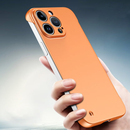 For iPhone 11 Pro Max Frameless Metallic Paint Hybrid PC Phone Case(Orange) - iPhone 11 Pro Max Cases by buy2fix | Online Shopping UK | buy2fix