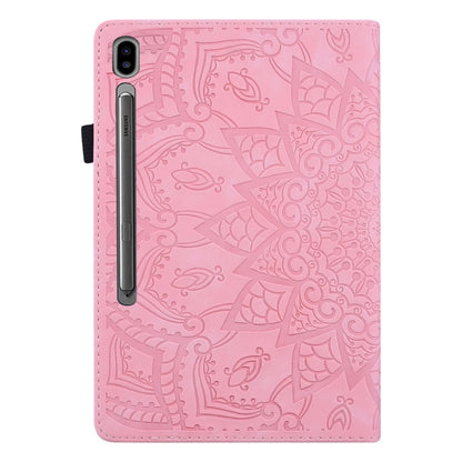 For Samsung Galaxy Tab S9 Ultra Calf Texture Embossed Leather Tablet Case(Pink) - Galaxy Tab S9 Ultra Cases by buy2fix | Online Shopping UK | buy2fix