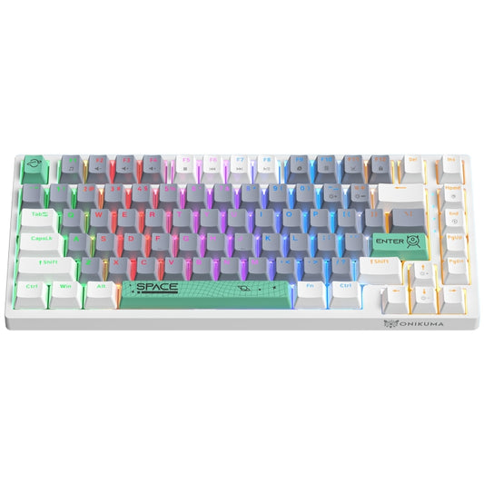 ONIKUMA G52 82 Keys RGB Lighting Wired Mechanical Keyboard, Type:Blue Switch(White) - Wired Keyboard by ONIKUMA | Online Shopping UK | buy2fix
