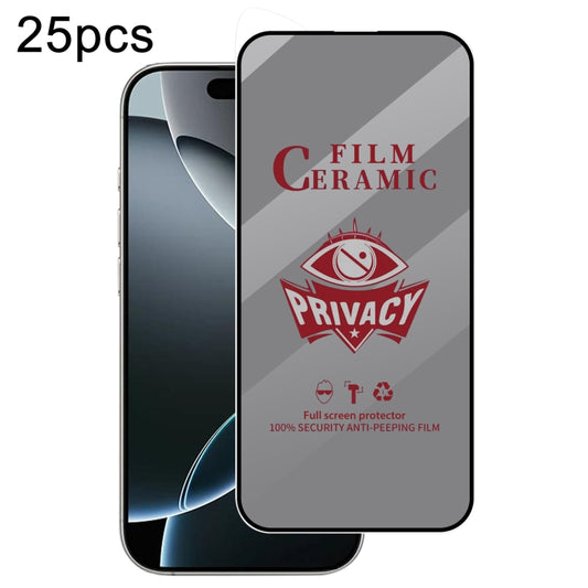 For iPhone 16 Pro 25pcs Full Coverage HD Privacy Ceramic Film - iPhone 16 Pro Tempered Glass by buy2fix | Online Shopping UK | buy2fix