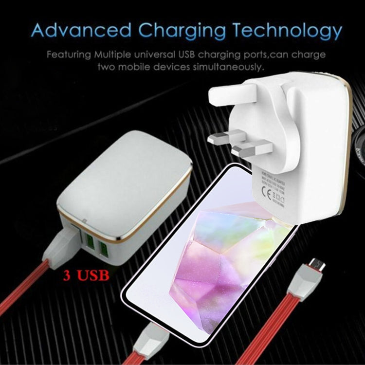 LDNIO A3304 17W 3 USB Interfaces Travel Charger Mobile Phone Charger, US Plug - USB Charger by LDNIO | Online Shopping UK | buy2fix