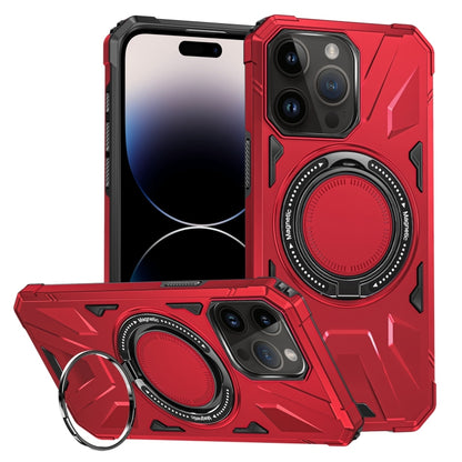 For iPhone 14 Pro MagSafe Magnetic Shockproof Phone Case with Ring Holder(Red) - iPhone 14 Pro Cases by buy2fix | Online Shopping UK | buy2fix