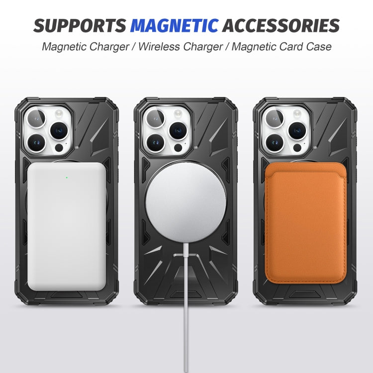 For iPhone 13 Pro Max MagSafe Magnetic Shockproof Phone Case with Ring Holder(Black) - iPhone 13 Pro Max Cases by buy2fix | Online Shopping UK | buy2fix