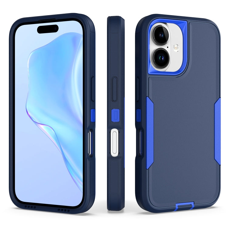 For iPhone 16 2 in 1 Magnetic PC + TPU Phone Case(Royal Blue+Dark Blue) - iPhone 16 Cases by buy2fix | Online Shopping UK | buy2fix