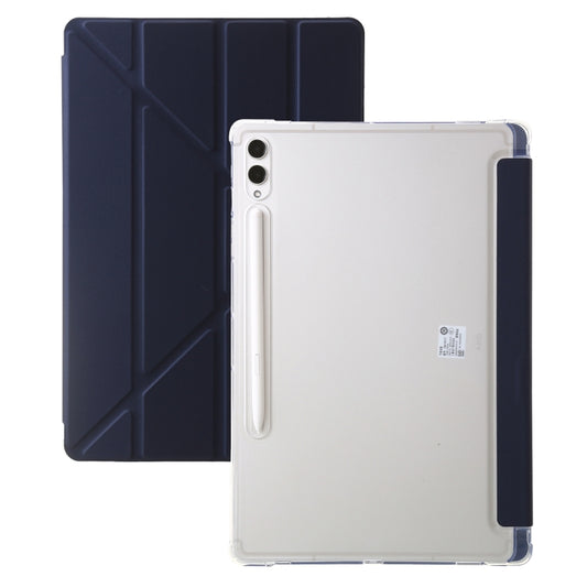 For Samsung Galaxy Tab S9 FE+ Clear Acrylic Deformation Leather Tablet Case(Dark Blue) - Galaxy Tab S9 FE+ by buy2fix | Online Shopping UK | buy2fix