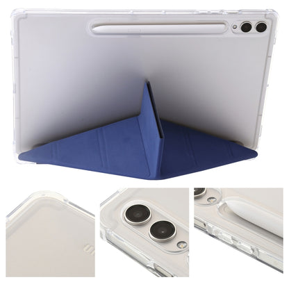 For Samsung Galaxy Tab S9 FE+ Clear Acrylic Deformation Leather Tablet Case(Dark Blue) - Galaxy Tab S9 FE+ by buy2fix | Online Shopping UK | buy2fix