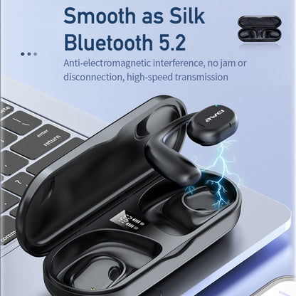 awei T69 Air Conduction Sport TWS Bluetooth Earbuds(Black) - TWS Earphone by awei | Online Shopping UK | buy2fix