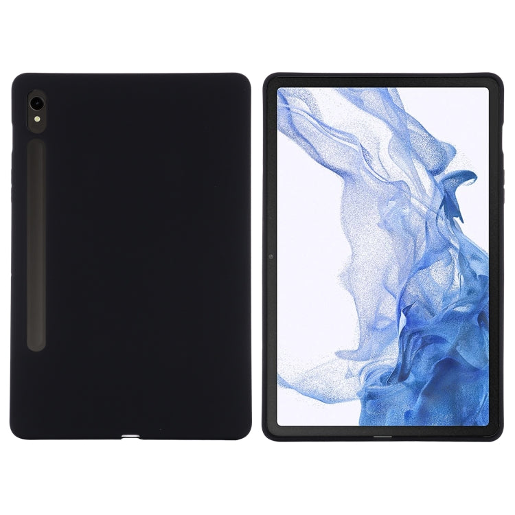 For Samsung Galaxy Tab S9 FE Pure Color Liquid Silicone Shockproof Tablet Case(Black) - Galaxy Tab S9 FE by buy2fix | Online Shopping UK | buy2fix