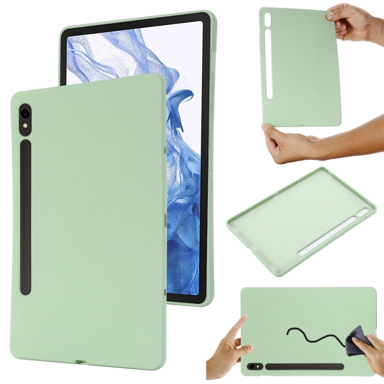 For Samsung Galaxy Tab S9 FE Pure Color Liquid Silicone Shockproof Tablet Case(Green) - Galaxy Tab S9 FE by buy2fix | Online Shopping UK | buy2fix