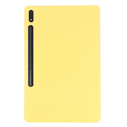 For Samsung Galaxy Tab S9 FE+ Pure Color Liquid Silicone Shockproof Tablet Case(Yellow) - Galaxy Tab S9 FE+ by buy2fix | Online Shopping UK | buy2fix