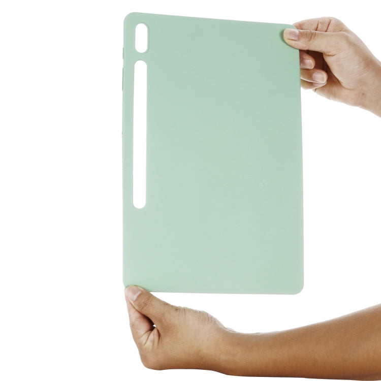 For Samsung Galaxy Tab S9 FE+ Pure Color Liquid Silicone Shockproof Tablet Case(Green) - Galaxy Tab S9 FE+ by buy2fix | Online Shopping UK | buy2fix