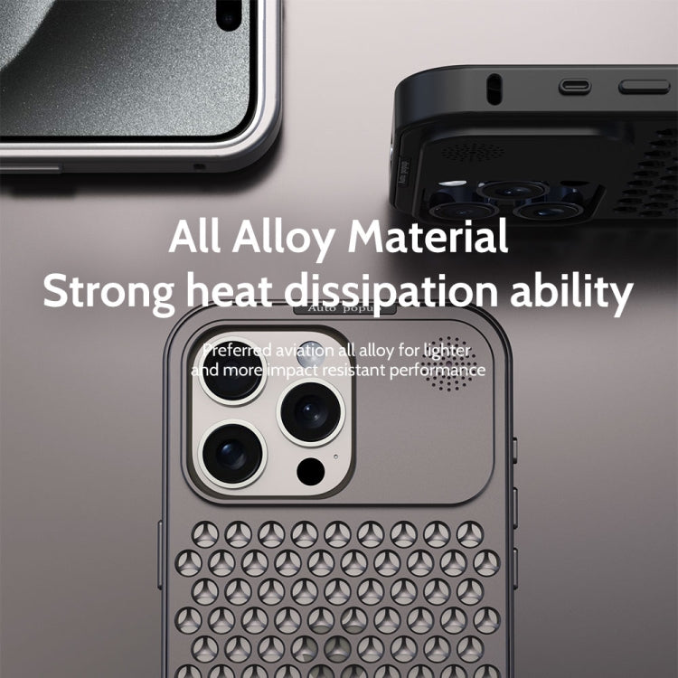 For iPhone 14 Pro R-JUST RJ58 Aromatherapy Metal Cooling Phone Case(Black) - iPhone 14 Pro Cases by R-JUST | Online Shopping UK | buy2fix