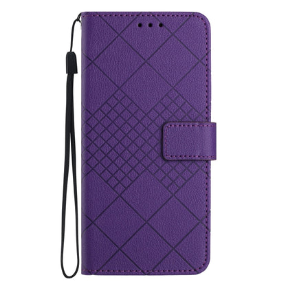 For Samsung Galaxy S23 FE 5G Rhombic Grid Texture Leather Phone Case(Purple) - Galaxy S23 FE 5G Cases by buy2fix | Online Shopping UK | buy2fix