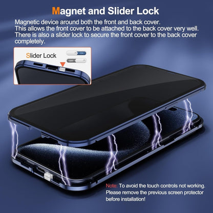 For iPhone 16 Pro Anti-peeping Magnetic Double-sided Tempered Glass Phone Case(Gold) - iPhone 16 Pro Cases by buy2fix | Online Shopping UK | buy2fix