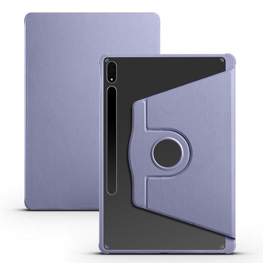 For Samsung Galaxy Tab S8+ X800 Acrylic 360 Degree Rotation Holder Tablet Leather Case(Lavender Purple) - Galaxy Tab S8+ Cases by buy2fix | Online Shopping UK | buy2fix