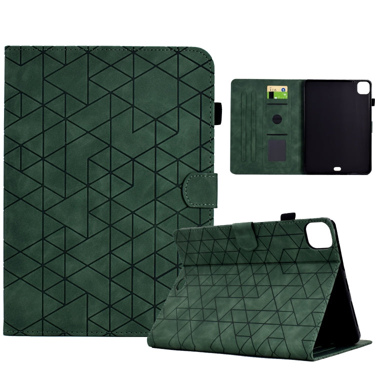 For iPad Pro 11 2024 Rhombus TPU Smart Leather Tablet Case(Green) - iPad Pro 11 2024 Cases by buy2fix | Online Shopping UK | buy2fix