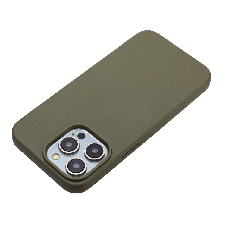 For iPhone 14 Pro Wheat MagSafe Magnetic Straw Material + TPU Phone Case(Army Green) - iPhone 14 Pro Cases by buy2fix | Online Shopping UK | buy2fix