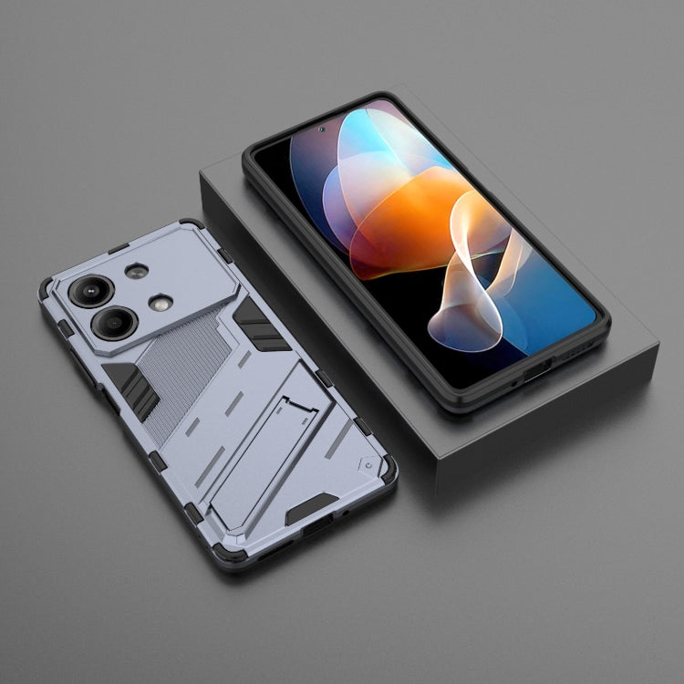 For Xiaomi Redmi Note 13R Pro 5G Punk Armor 2 in 1 PC + TPU Phone Case with Holder(Grey) - Xiaomi Cases by buy2fix | Online Shopping UK | buy2fix